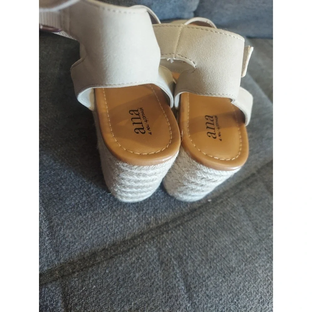 a.n.a Laskie Women Shoes Ankle Buckle Strap Sandals Brown Stone Size‎ 10 Summer